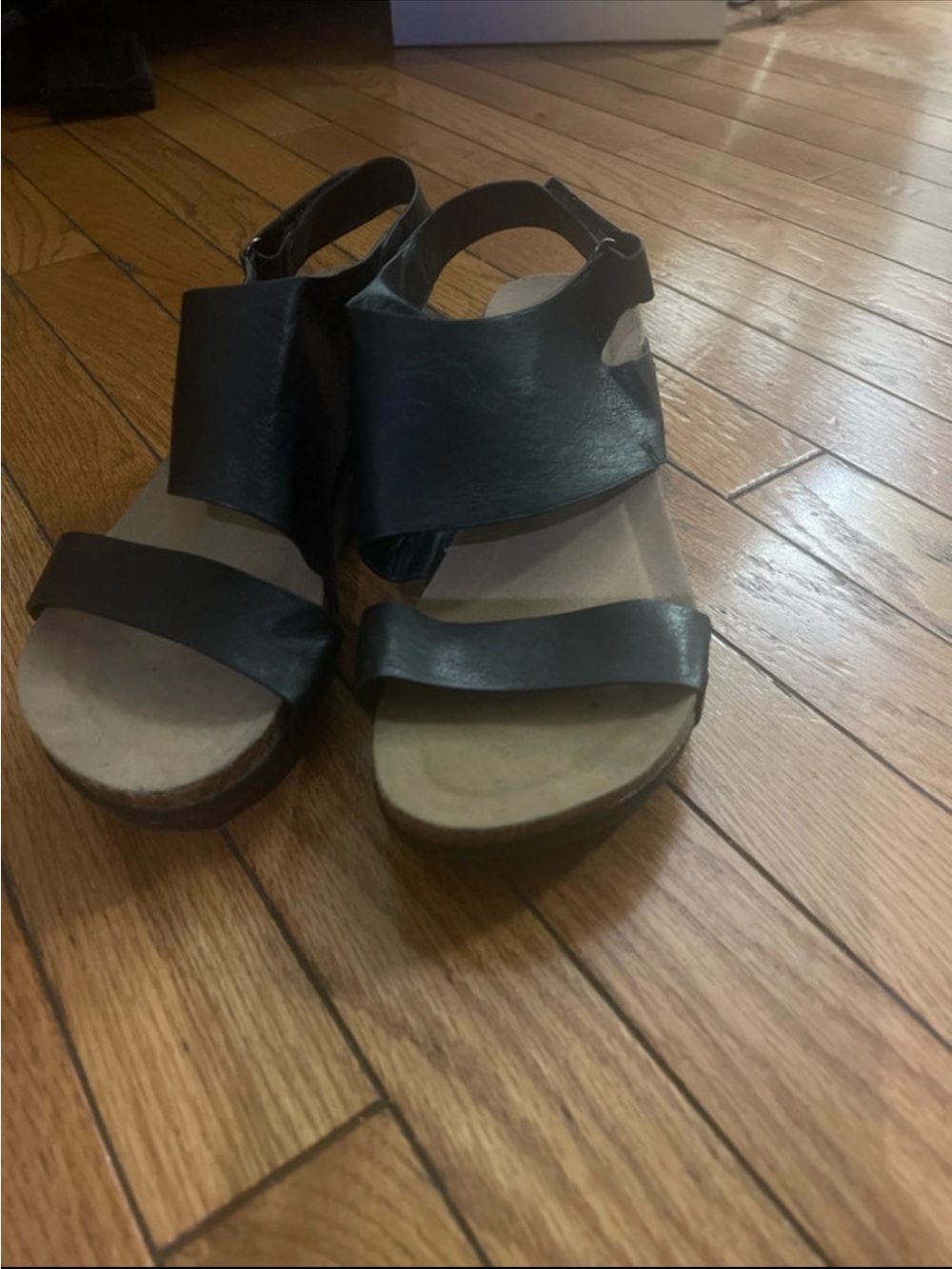 Pierre Dumas Black Open-Toe Platform Sandals